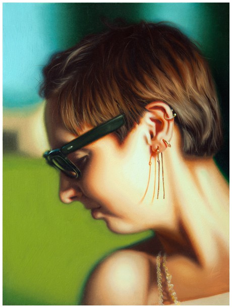 <em><strong>Becca's Earrings -  </em></strong> - oil on panel, 8in x 6in ©2015